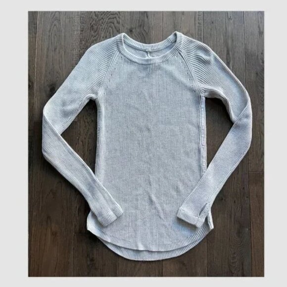 Lululemon Cabin Yogi Knit Sweater Women’s Size 4 Gray Athleisure Activewear - Picture 2 of 7